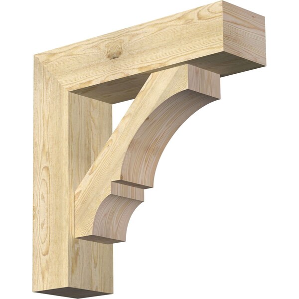 Ekena Millwork Balboa Block Rough Sawn Bracket w/ Offset Brace, Douglas Fir, 8"W x 30"D x 30"H BKT0806X30X30BOA05RDF - main